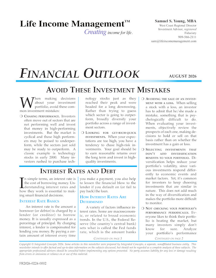Life Income Management Financial Outlook Newsletter August 2026