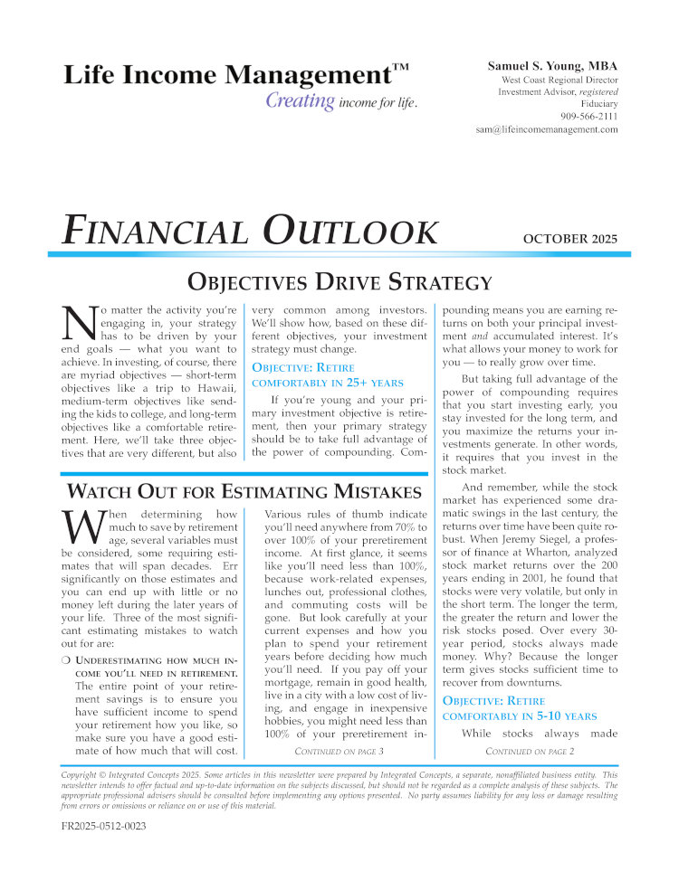 Life Income Management Financial Outlook Newsletter October 2025
